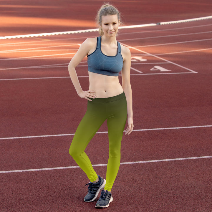 Pansexual Pride Flash Fad To Lime Leggings Leggings The Rainbow Stores