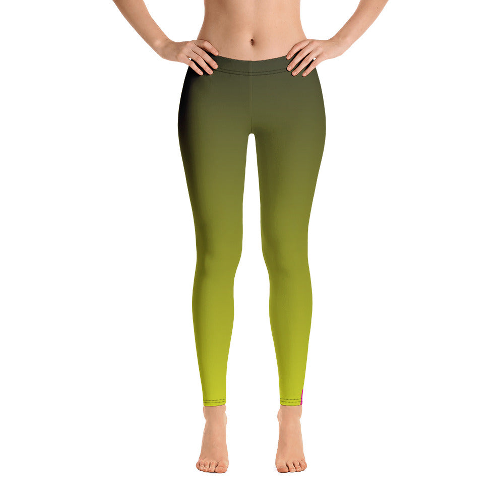 Pansexual Pride Flash Fad To Lime Leggings Leggings The Rainbow Stores
