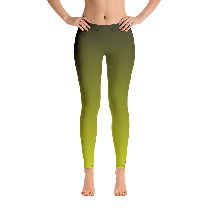 Pansexual Pride Flash Fad To Lime Leggings Leggings The Rainbow Stores