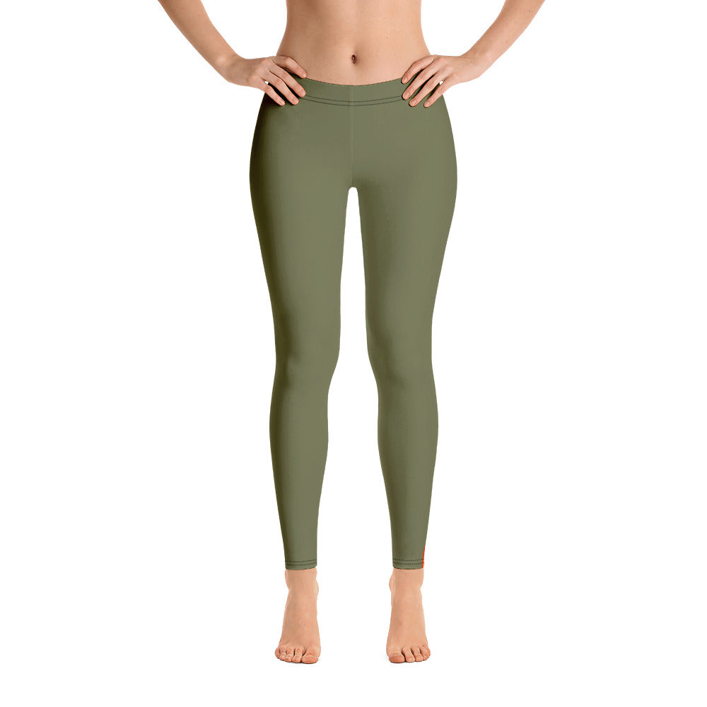 Lesbian Pride Flash Olive Leggings Leggings The Rainbow Stores