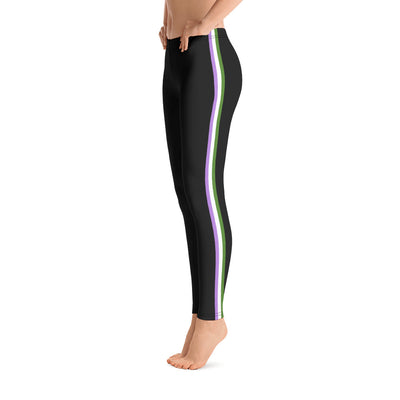 Genderqueer Pride Flag Side Stripe Leggings Leggings The Rainbow Stores