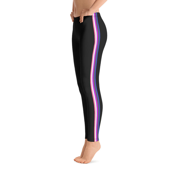 Gender Fluid Pride Flag Side Stripe Leggings Leggings The Rainbow Stores