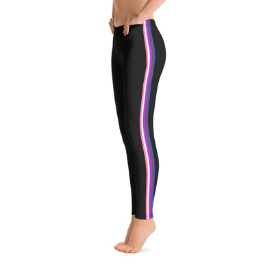 Gender Fluid Pride Flag Side Stripe Leggings Leggings The Rainbow Stores