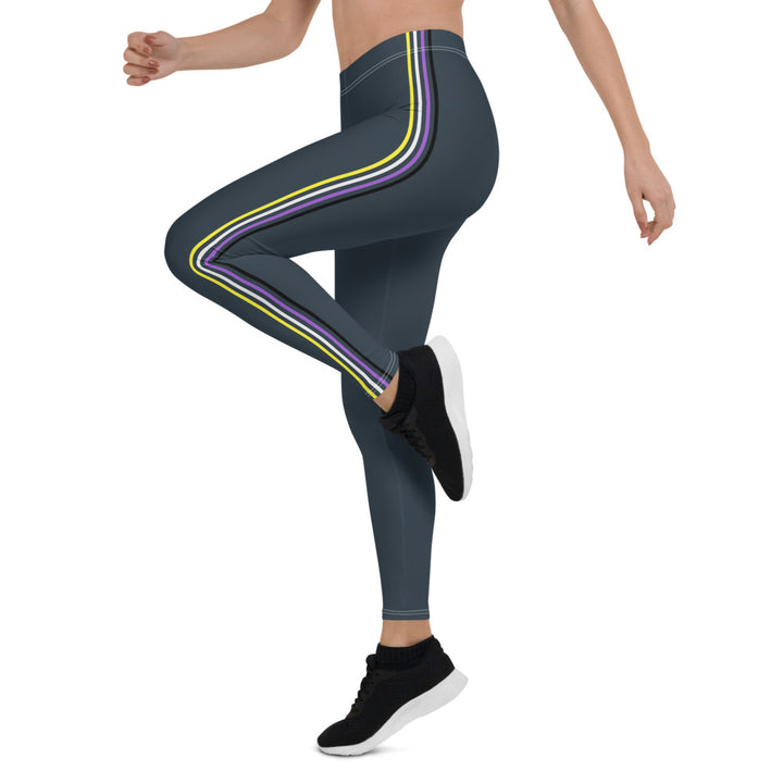 Non-Binary Pride Flag Separated Stripes Leggings Leggings The Rainbow Stores