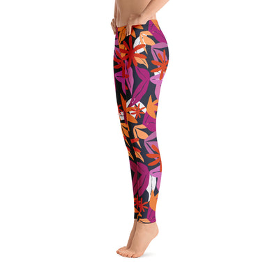 Floral Pattern Leggings In Lesbian Colours Leggings The Rainbow Stores