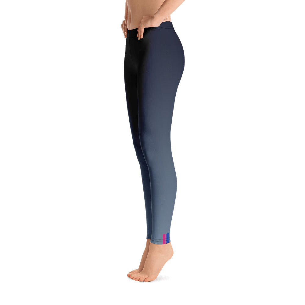 Bisexual Pride Flash Fade To Blue Leggings Leggings The Rainbow Stores