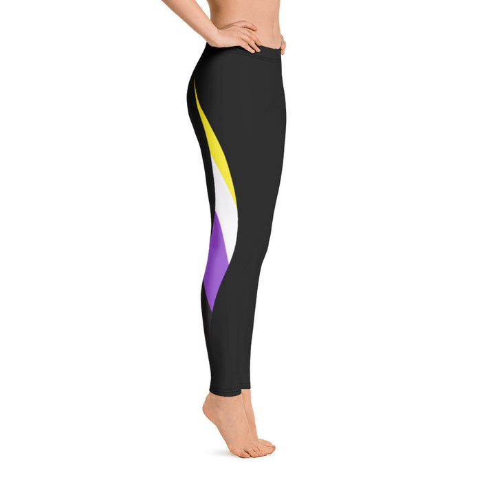 Non-Binary Pride Flag Dynamic Curve Leggings Leggings The Rainbow Stores