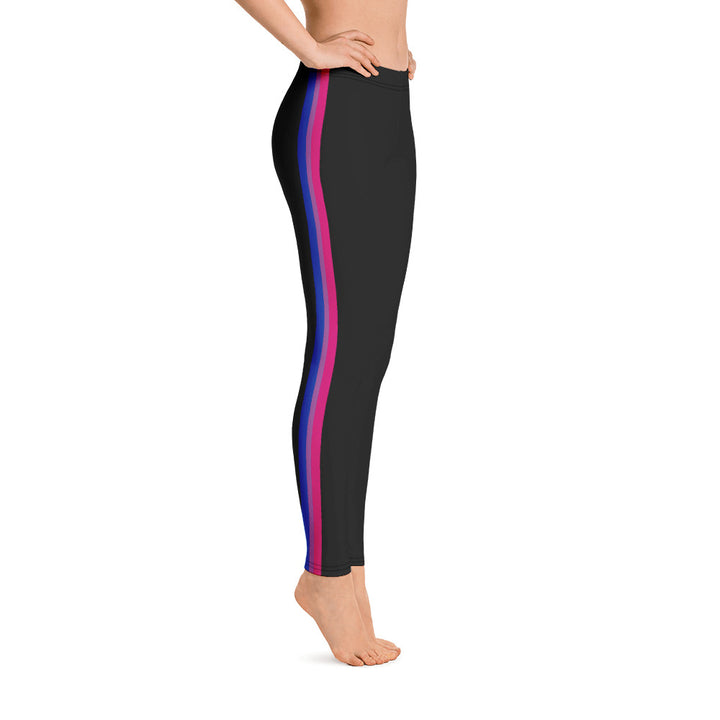 Bisexual Pride Flag Side Stripe Leggings Leggings The Rainbow Stores