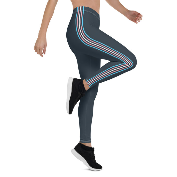 Trans Pride Flag Separated Stripes Leggings Leggings The Rainbow Stores