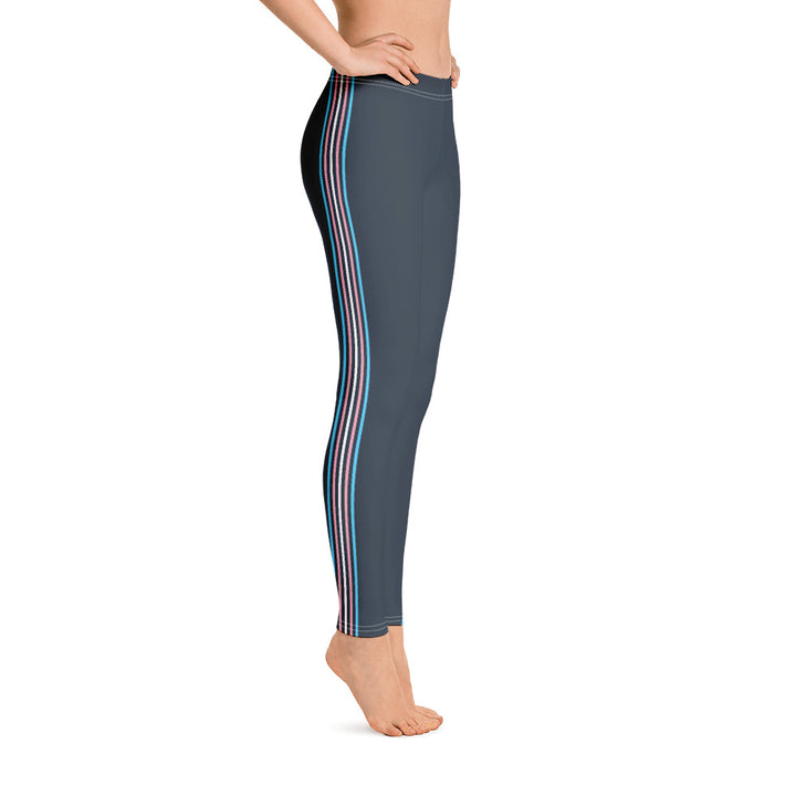 Trans Pride Flag Separated Stripes Leggings Leggings The Rainbow Stores