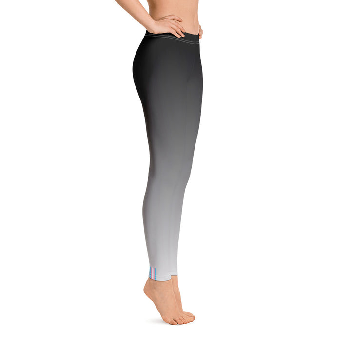 Trans Pride Flash Fade To Grey Leggings Leggings The Rainbow Stores