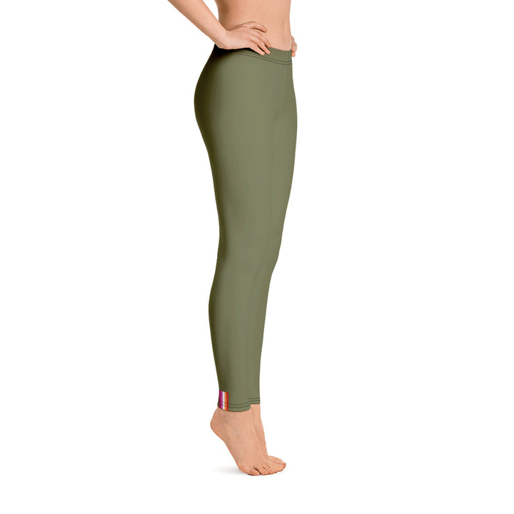 Lesbian Pride Flash Olive Leggings Leggings The Rainbow Stores