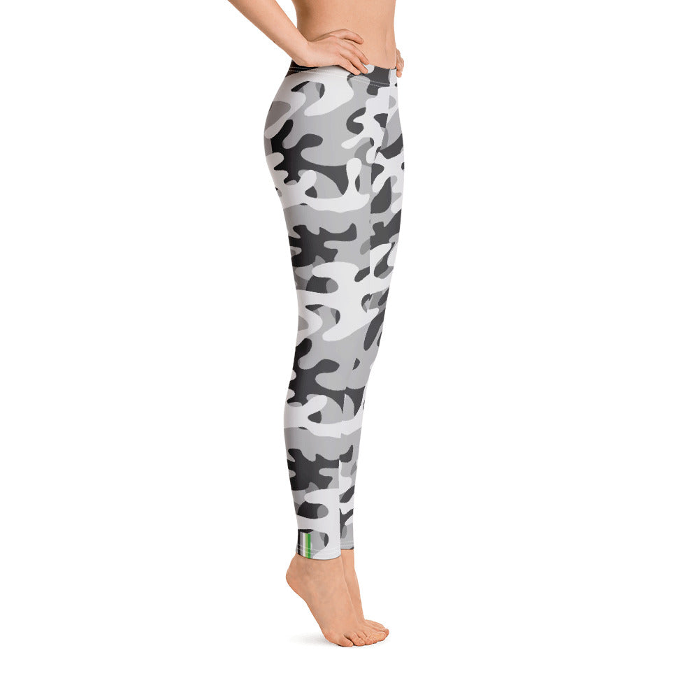 Aromantic Pride Flash Grey Camo Leggings Leggings The Rainbow Stores