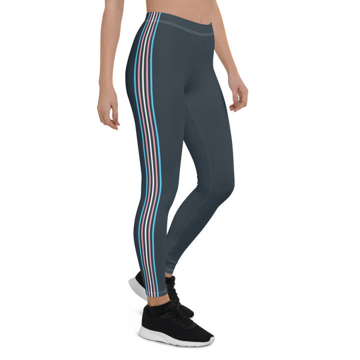 Trans Pride Flag Separated Stripes Leggings Leggings The Rainbow Stores