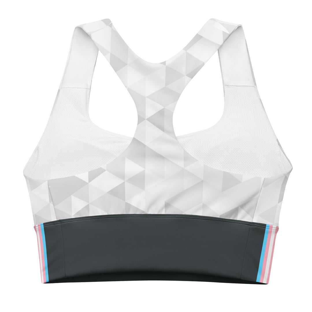 Trans Triangle Pattern Longline Sports Bra Sports Bras The Rainbow Stores