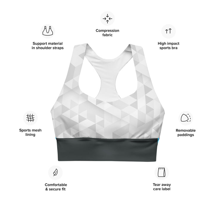 Trans Triangle Pattern Longline Sports Bra Sports Bras The Rainbow Stores