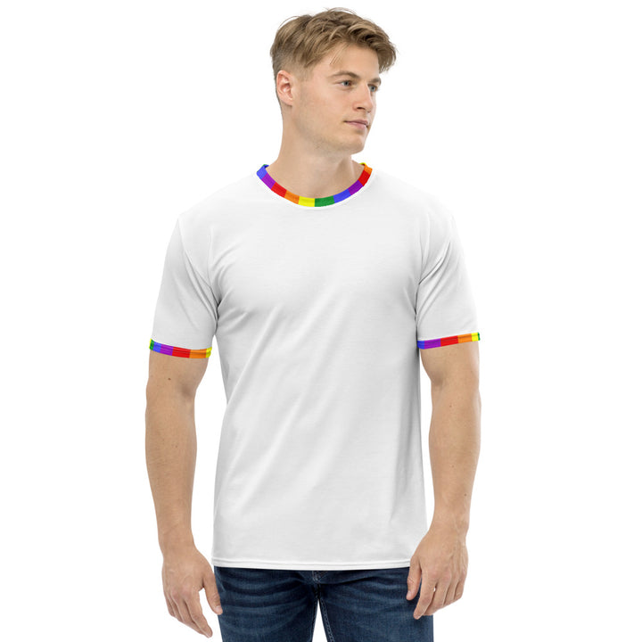 Classic Rainbow Flag Trim T-shirt AOP T-shirts The Rainbow Stores