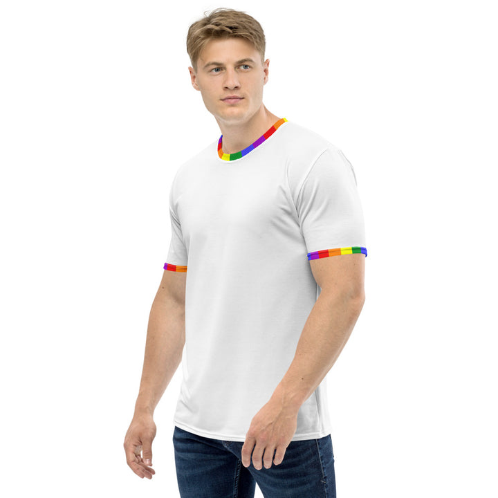 Classic Rainbow Flag Trim T-shirt AOP T-shirts The Rainbow Stores