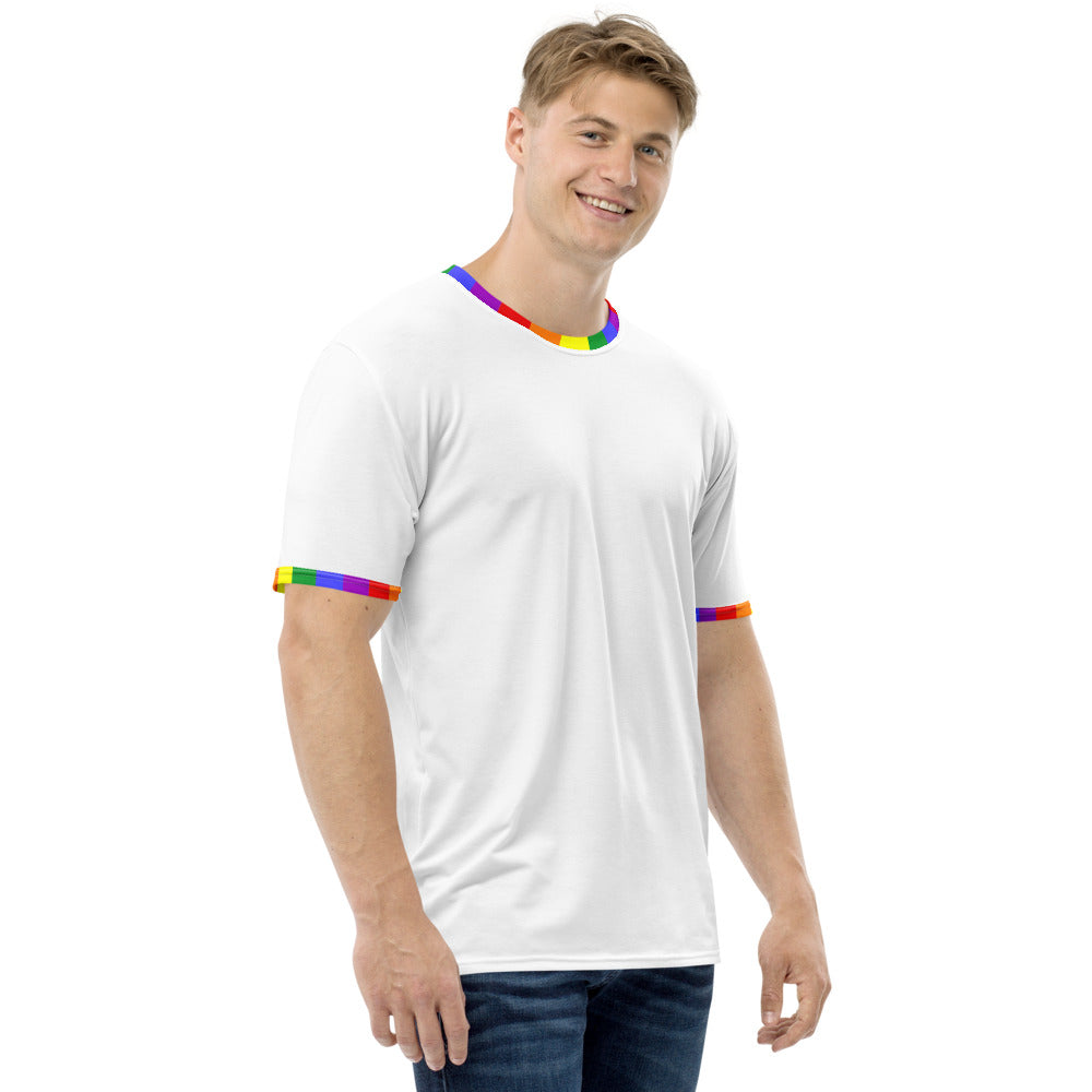 Classic Rainbow Flag Trim T-shirt AOP T-shirts The Rainbow Stores