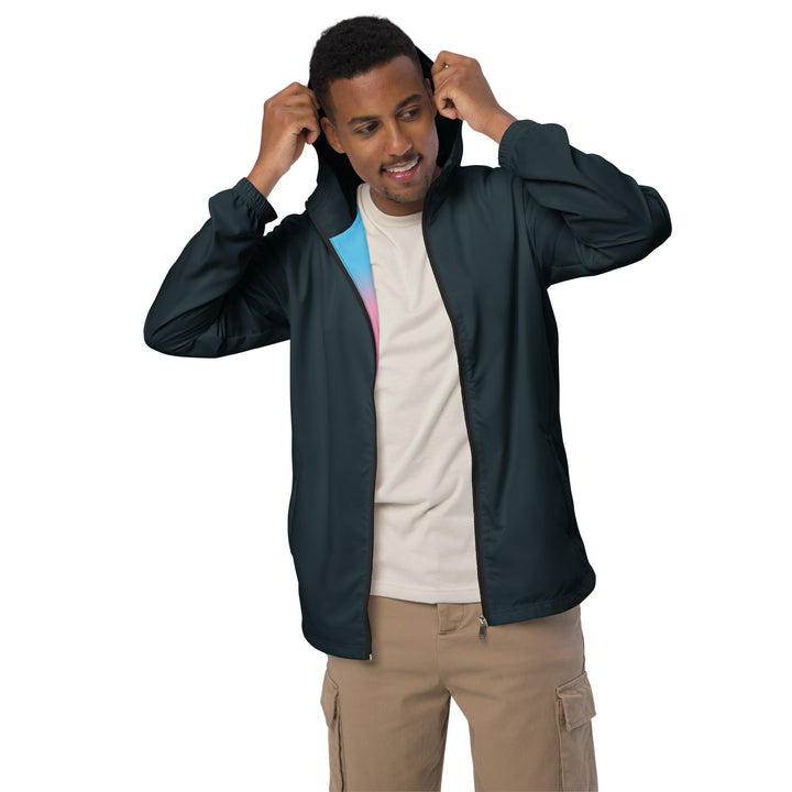 Midnight Blue Windbreaker With Trans Pride Inside Windbreaker The Rainbow Stores