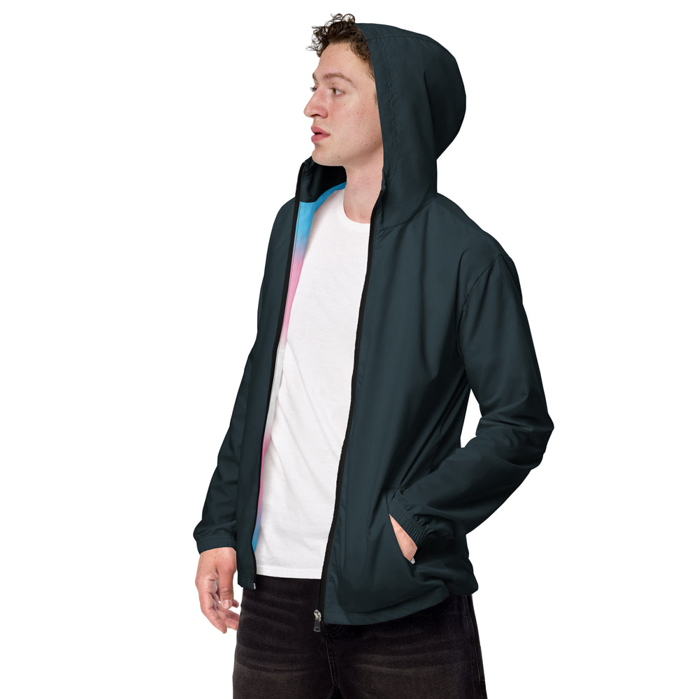 Midnight Blue Windbreaker With Trans Pride Inside Windbreaker The Rainbow Stores