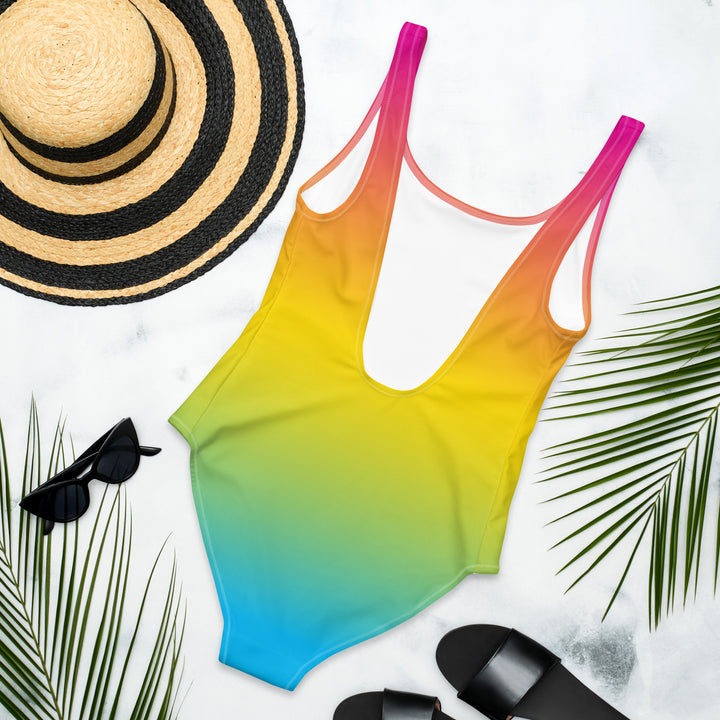 Pansexual Graduated Colour One-Piece Swimsuit Swimwear The Rainbow Stores