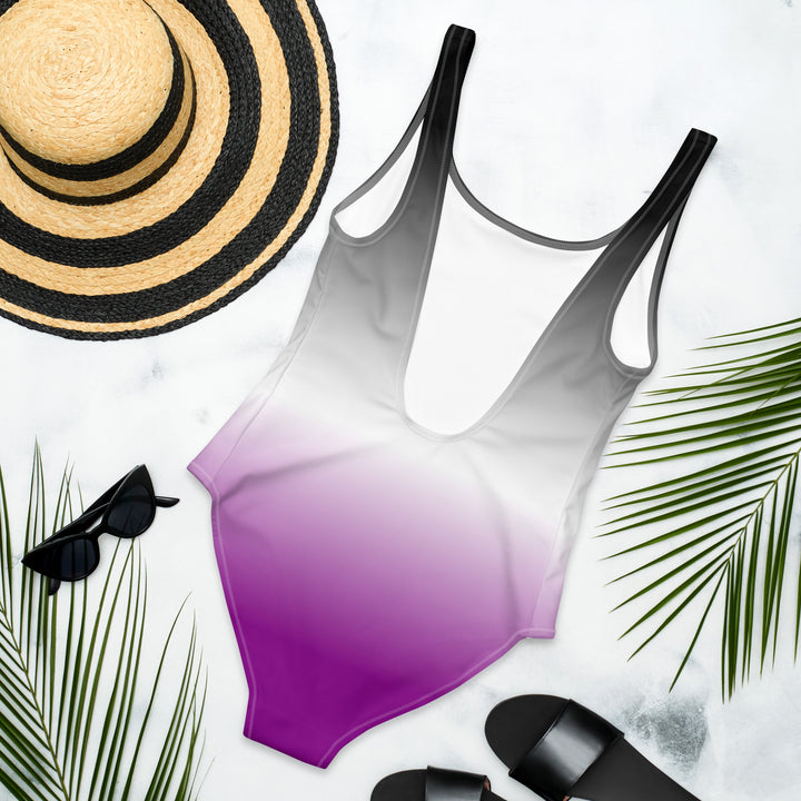 Asexual Graduated Colours One-Piece Swimsuit Swimwear The Rainbow Stores