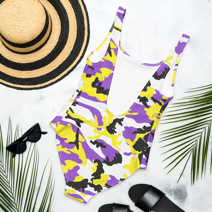 Non Binary Camo One-Piece Swimsuit Swimwear The Rainbow Stores