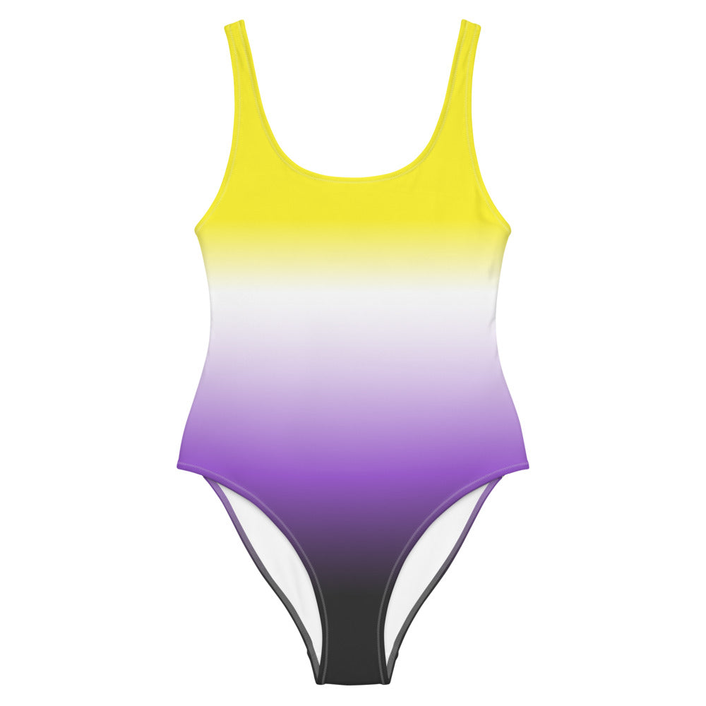Non Binary Graduated Colours One-Piece Swimsuit Swimwear The Rainbow Stores