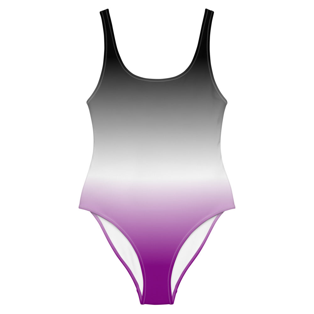 Asexual Graduated Colours One-Piece Swimsuit Swimwear The Rainbow Stores