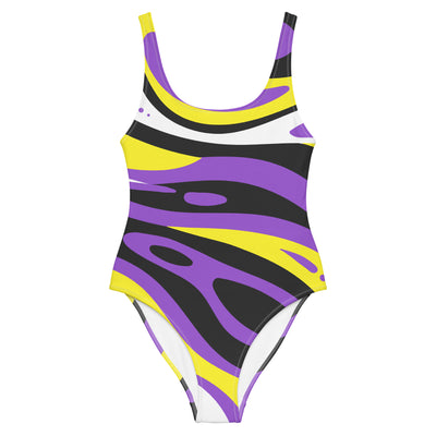 Abstract Non-Binary One-Piece Swimsuit Swimwear The Rainbow Stores