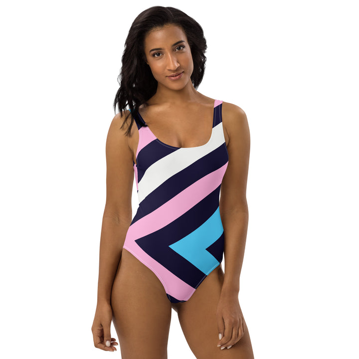 Trans Diagonal Stripes One-Piece Swimsuit Swimwear The Rainbow Stores