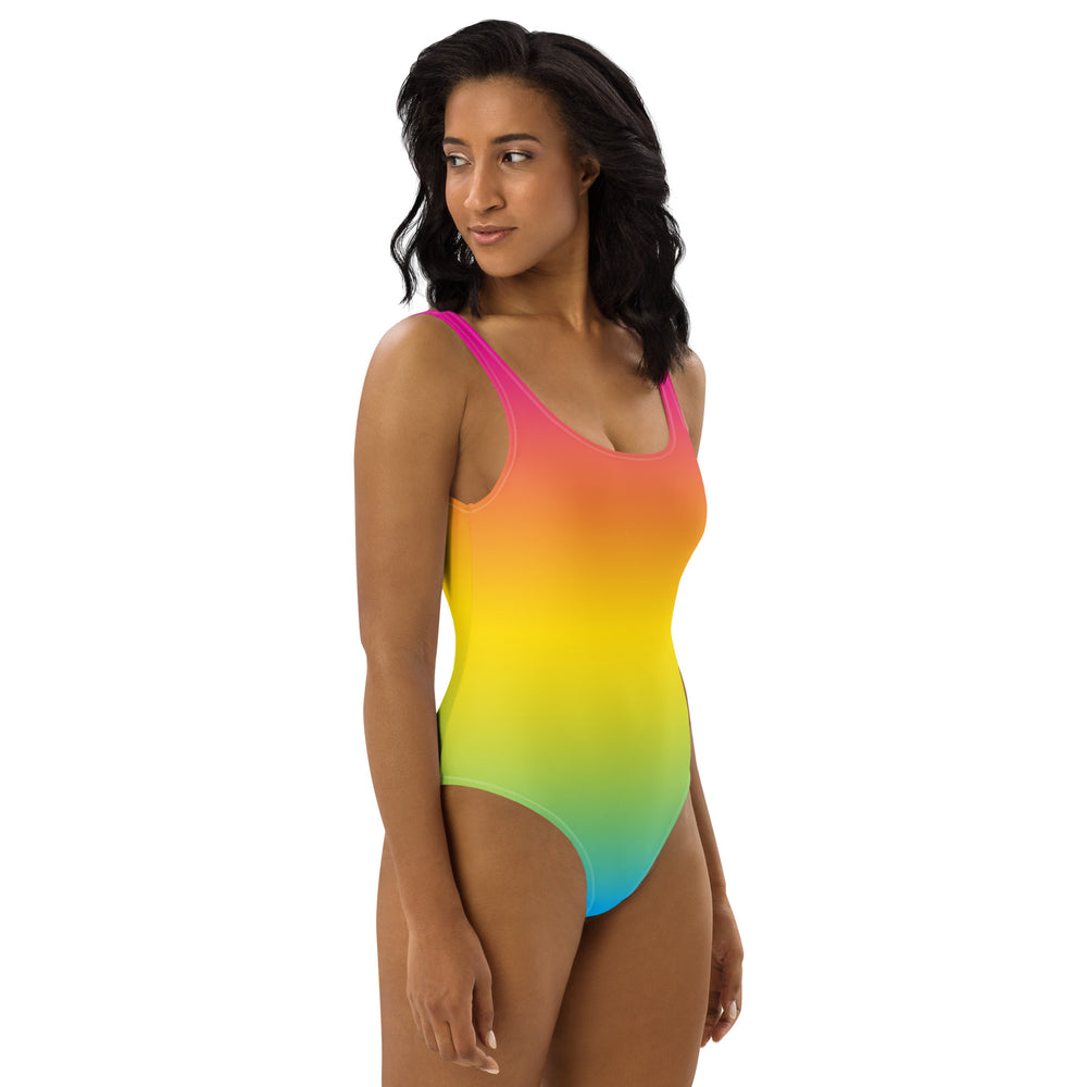 Pansexual Graduated Colour One-Piece Swimsuit Swimwear The Rainbow Stores