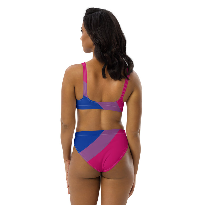 Bisexual Stripes High-Waisted Bikini Swimwear The Rainbow Stores