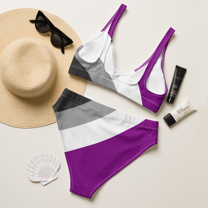 Asexual Circles High-Waisted Bikini Swimwear The Rainbow Stores