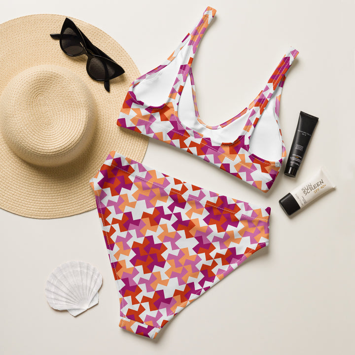 Lesbian Pattern X High-Waisted Bikini Swimwear The Rainbow Stores