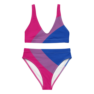 Bisexual Stripes High-Waisted Bikini Swimwear The Rainbow Stores