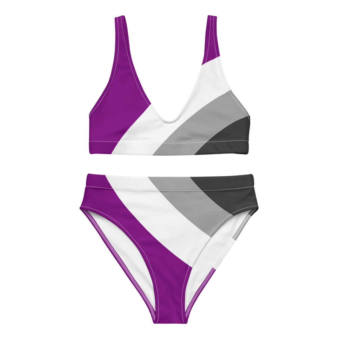 Asexual Circles High-Waisted Bikini Swimwear The Rainbow Stores