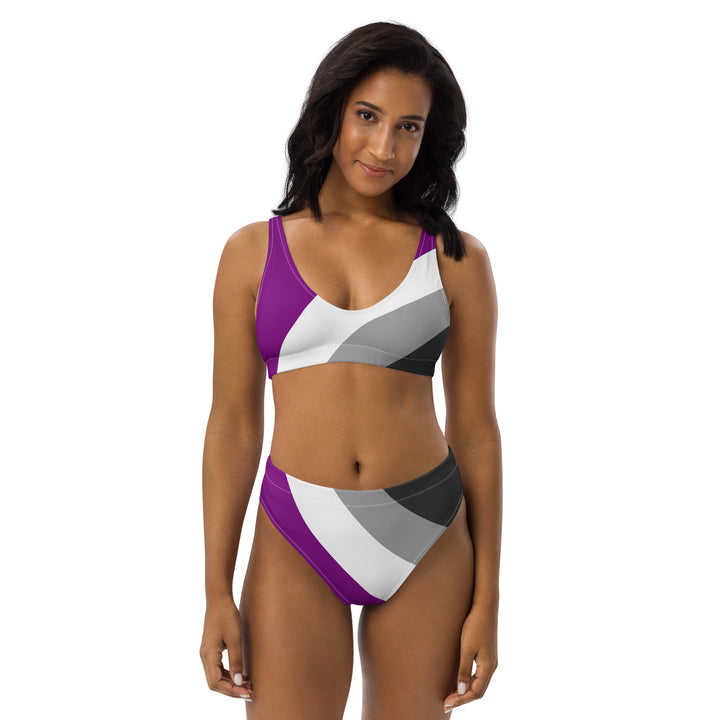Asexual Circles High-Waisted Bikini Swimwear The Rainbow Stores