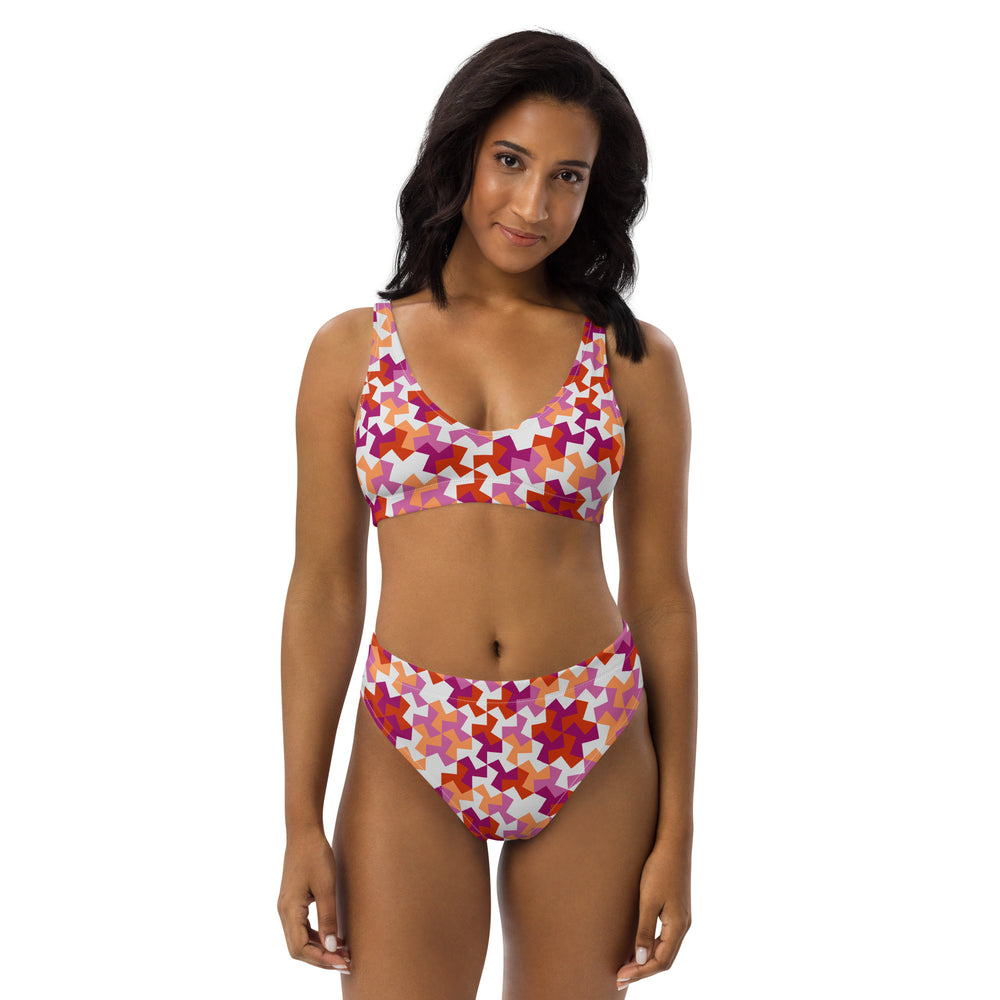 Lesbian Pattern X High-Waisted Bikini Swimwear The Rainbow Stores