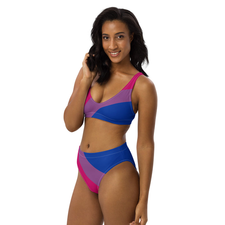 Bisexual Stripes High-Waisted Bikini Swimwear The Rainbow Stores