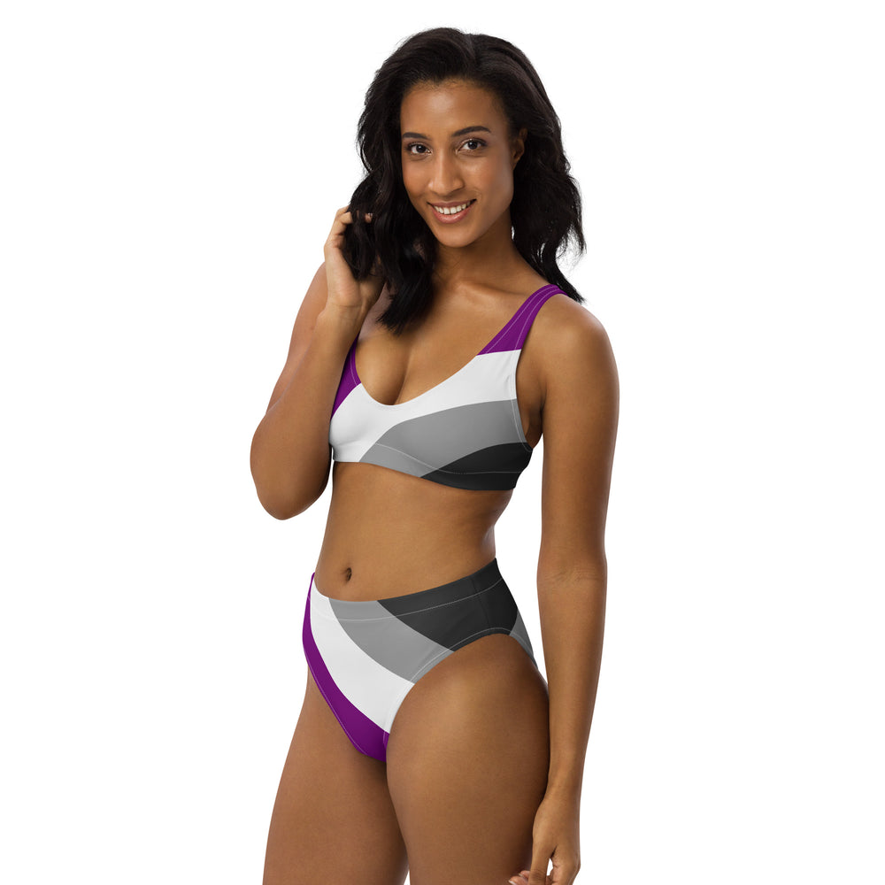 Asexual Circles High-Waisted Bikini Swimwear The Rainbow Stores