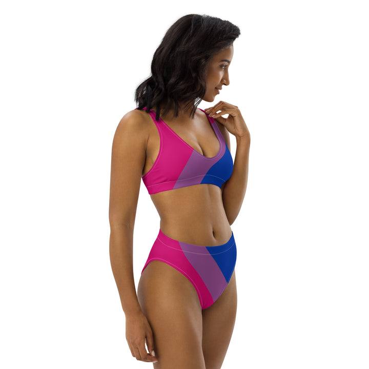 Bisexual Stripes High-Waisted Bikini Swimwear The Rainbow Stores