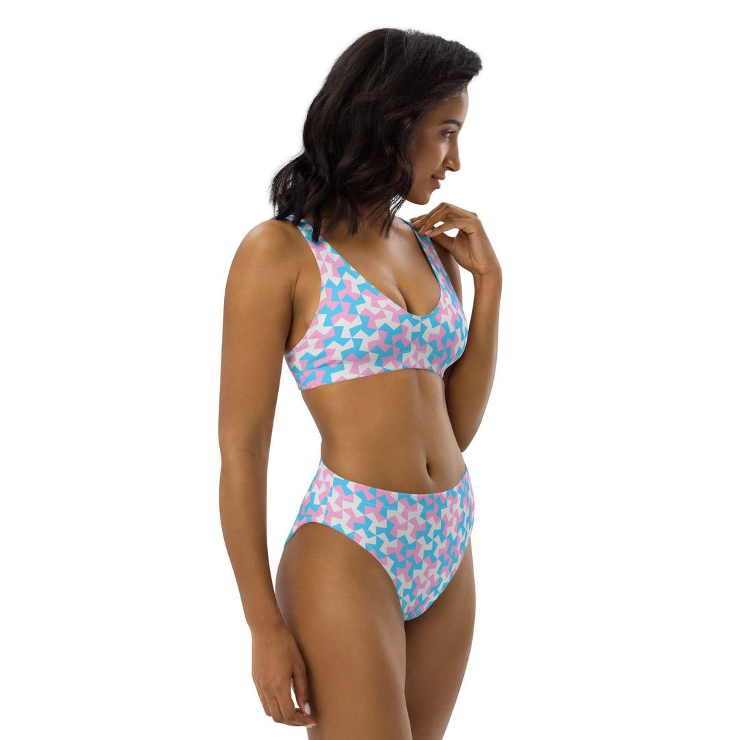 Trans Pattern X High-Waisted Bikini Swimwear The Rainbow Stores