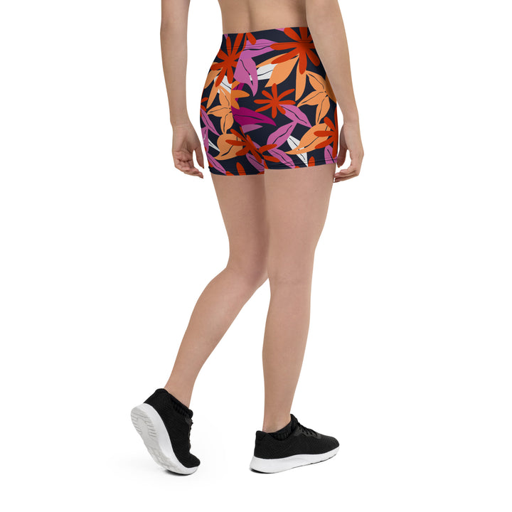 Floral Pattern Legging Shorts in Lesbian Colours Legging Shorts The Rainbow Stores