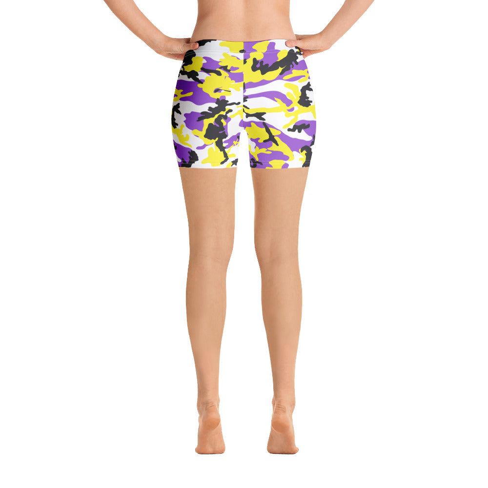 Non-Binary Camo Legging Shorts Legging Shorts The Rainbow Stores