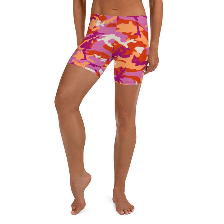 Lesbian Camo Legging Shorts Legging Shorts The Rainbow Stores