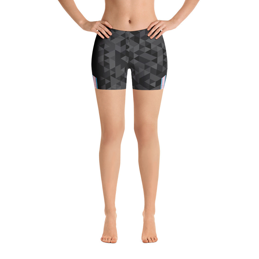 Trans Triangle Pattern Legging Shorts Legging Shorts The Rainbow Stores