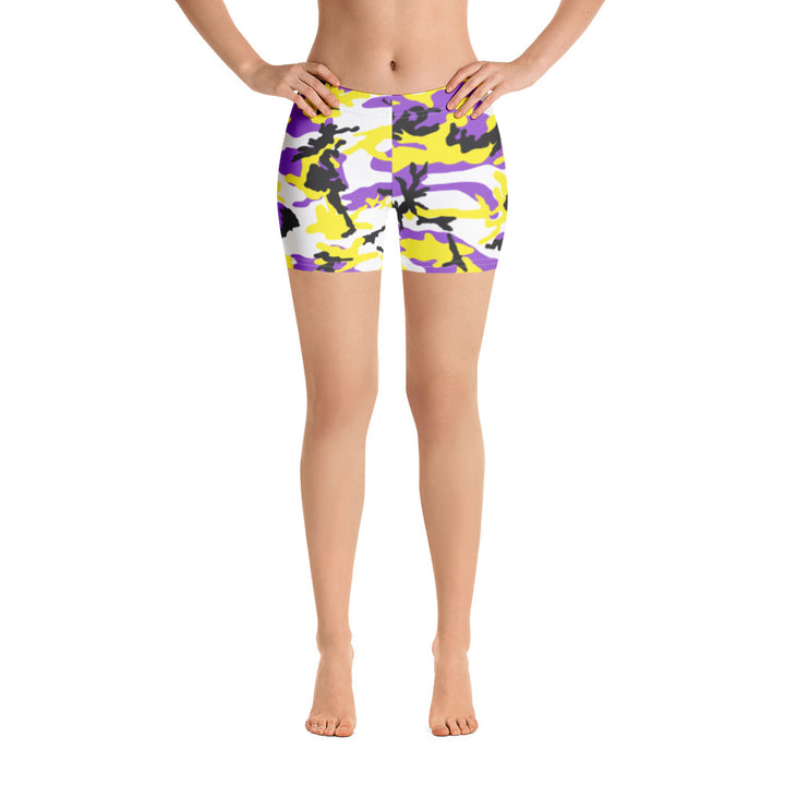 Non-Binary Camo Legging Shorts Legging Shorts The Rainbow Stores