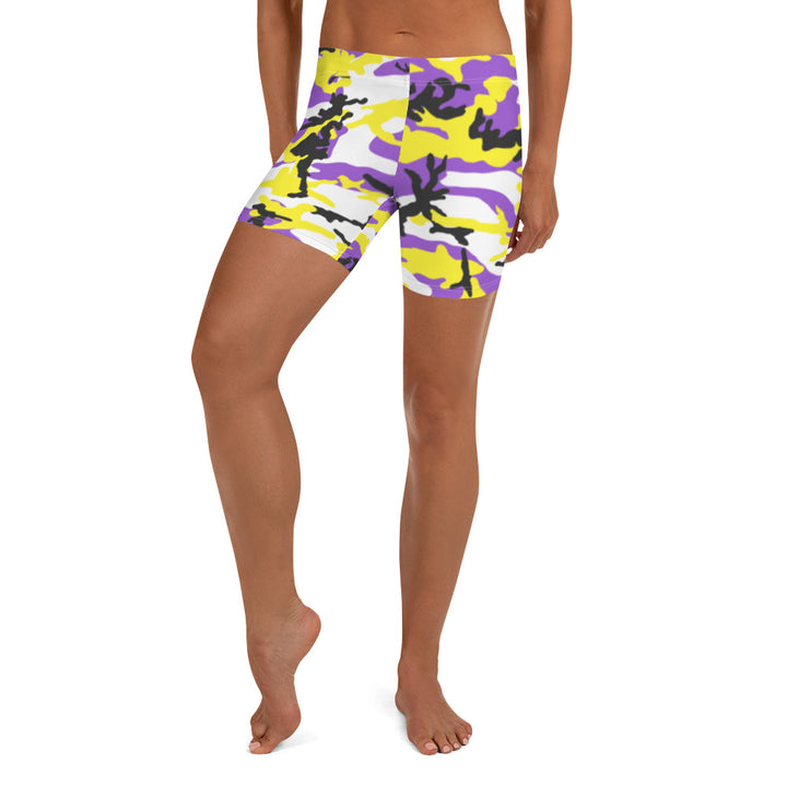 Non-Binary Camo Legging Shorts Legging Shorts The Rainbow Stores